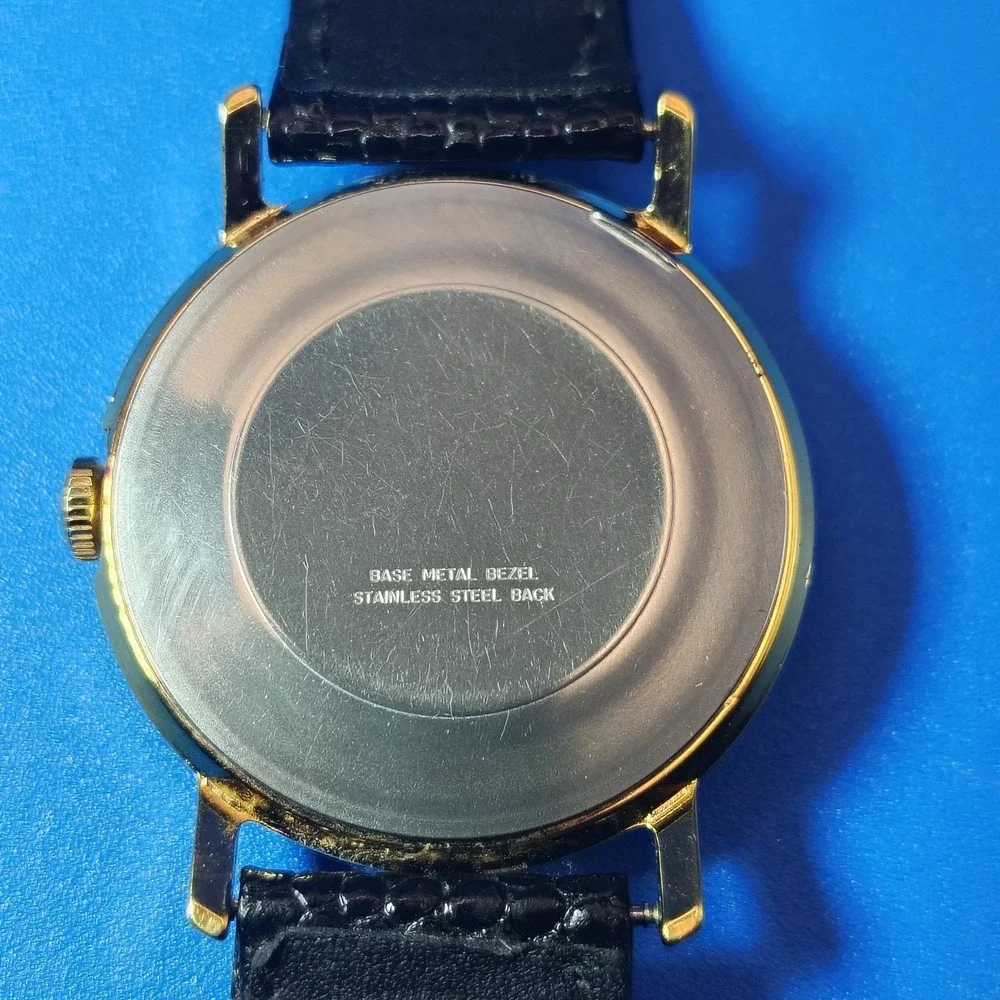 Vintage 1978 Timex Mechanical Wind Gold Tone 39mm Mens Dress Watch Restored